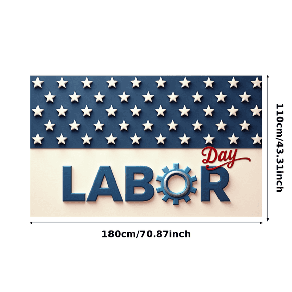 Patriotic Design Labor Day Banner American Flag Theme Star Pattern Durable Material for Holiday Indoor Outdoor Celebration