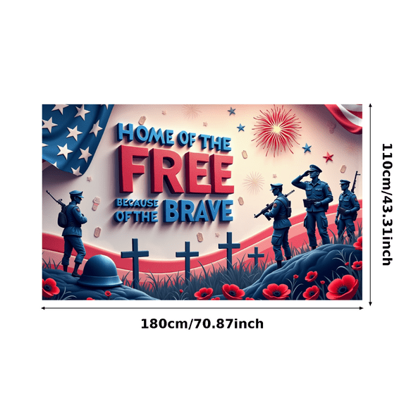 Patriotic Design Military Tribute Honoring Soldiers Memorial Day Celebration Banner for Military Events Patriotic Ceremonies Veterans Day Display