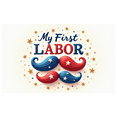 thumbnail image 1 of Patriotic Design My First Labor Star Decorations Colorful Stars Decorative Banners Red White Blue for Baby Shower First Celebration Nursery Decor, 1 of 7