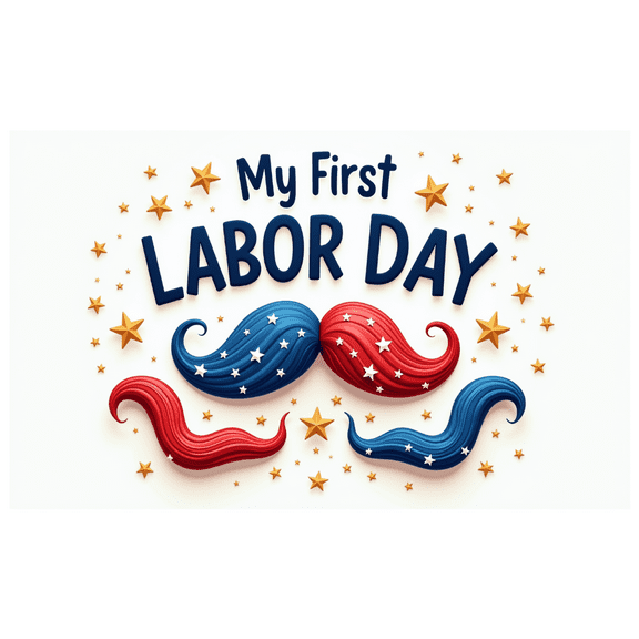 Patriotic Design My First Labor Star Decorations Colorful Stars Decorative Banners Red White Blue for Baby Shower First Celebration Nursery Decor