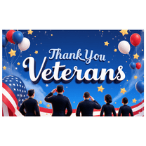 Patriotic Design Thank You Veterans Event Banner Military Flags Stars for Veterans Day Celebration Ceremony Honor