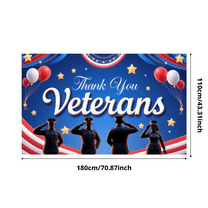 Patriotic Design Thank You Veterans Event Banner Military Flags Stars for Veterans Day Celebration Ceremony Honor