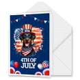 thumbnail image 1 of Patriotic Doberman Pinscher Celebrates 4th of July 5x7in Folded Greeting Card Doberman Dog Lover Gifts Single Note Card with Envelope - 02009, 1 of 5