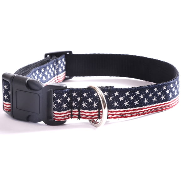 Patriotic Dog Collar for 4th of July - Adjustable Red White Blue Independence Day Pet Collar for Small, Medium, and Large Dogs - Summer Holiday Pet Accessory Gift (Blue)