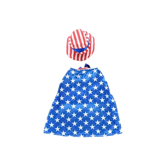 Patriotic Dog Costume, USA Flag Pet Outfit with Hat, 4th of July Dog Clothes for Small Medium Dogs, Holiday Dress-Up