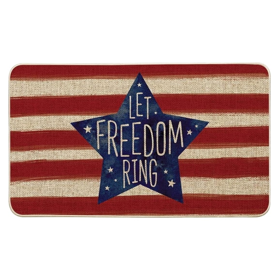 Patriotic Door Mat Model A Red White Blue 15.75 x 23.62 in Entryway Rug 4th of July Decor