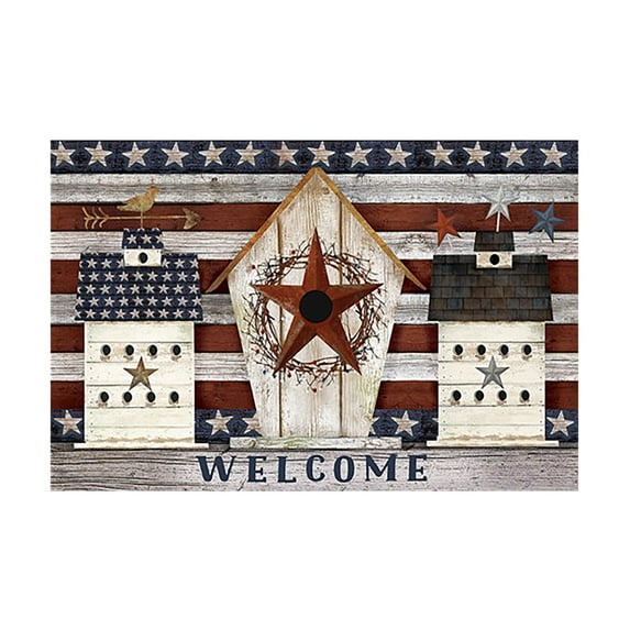 Patriotic Door Mats Us American Flag Floor Mat Indoor Outdoor Entrance Bathroom Doormat Non Slip Washable Welcome Mats 4Th of July Memorial Independence Day Home Decor