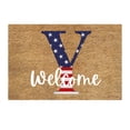 thumbnail image 1 of Patriotic Doormat 4th of July Door Mat Welcome Doormat Monogram Floor Mat Initial Letter Outdoor Mat Stars Stripes Memorial Independence Day Decor for Home Bathroom Kitchen Indoor, #Y, 1 of 6
