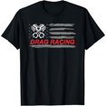 thumbnail image 1 of Patriotic Drag Racing Piston American Flag Men Short Sleeve Graphic T-Shirt, 1 of 6