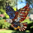 thumbnail image 1 of Patriotic Eagle Acrylic Suncatcher, American Flag Acrylic Window Hanging for Memorial Day & Veteran Gifts, Father's Day Gift, 1 of 3