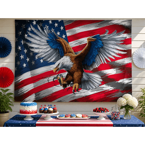 Patriotic Eagle American Flag Backdrop