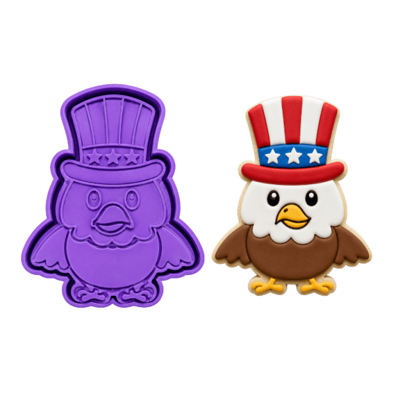 Patriotic Eagle Cookie Cutter & Stamp