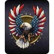 Patriotic Eagle Faux Fur Throws, 60x80