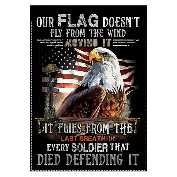 Patriotic Eagle Garden Flag Military Tribute Outdoor Yard Banner Memorial Day Independence Day Decor USA Pride Flag 18x12in