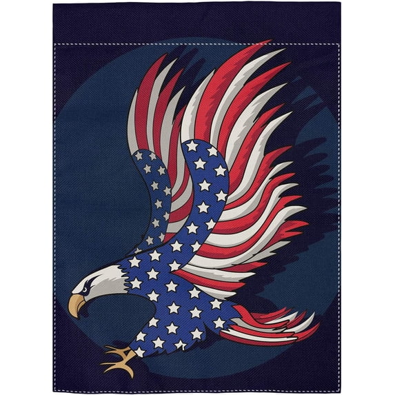 Patriotic Eagle Garden Flag Yard Decoration, 4th Of July Memorial Day Independence Day USA American Flag Double-sided Polyester House Banner for Home Outdoor Anniversary Decor, 12.5"x18"