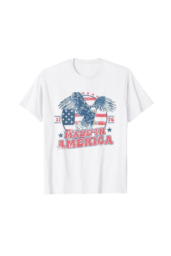Patriotic Eagle Graphic T-Shirt Made In America for 4th of July Celebrations