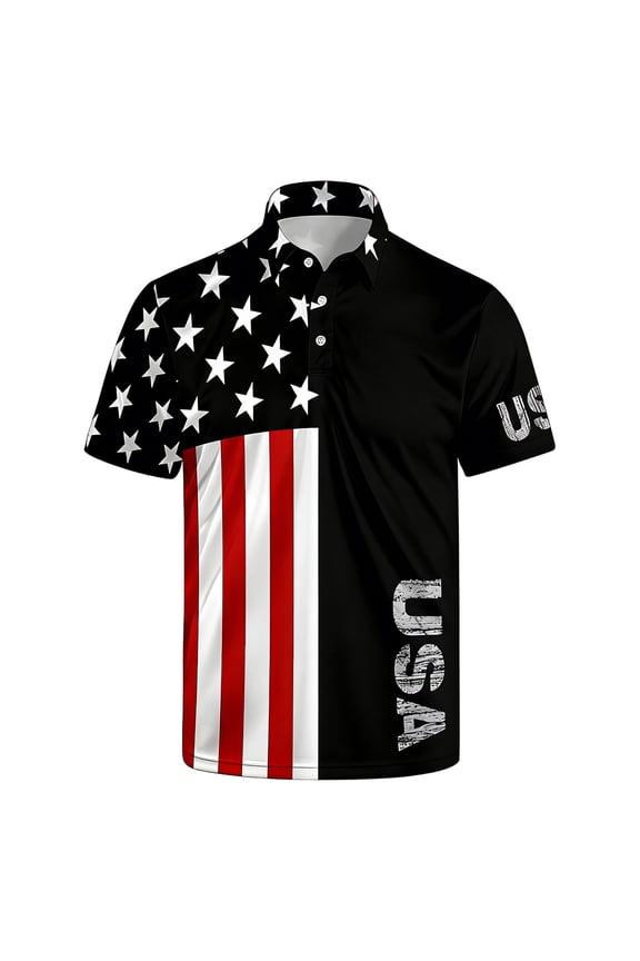 Patriotic Eagle Shirt for Men 250 Year American Anniversary Polo Shirts Short Sleeve Button Down Casual Polo Shirts American Falg Patriotic T-Shirt,Beige 4XL
