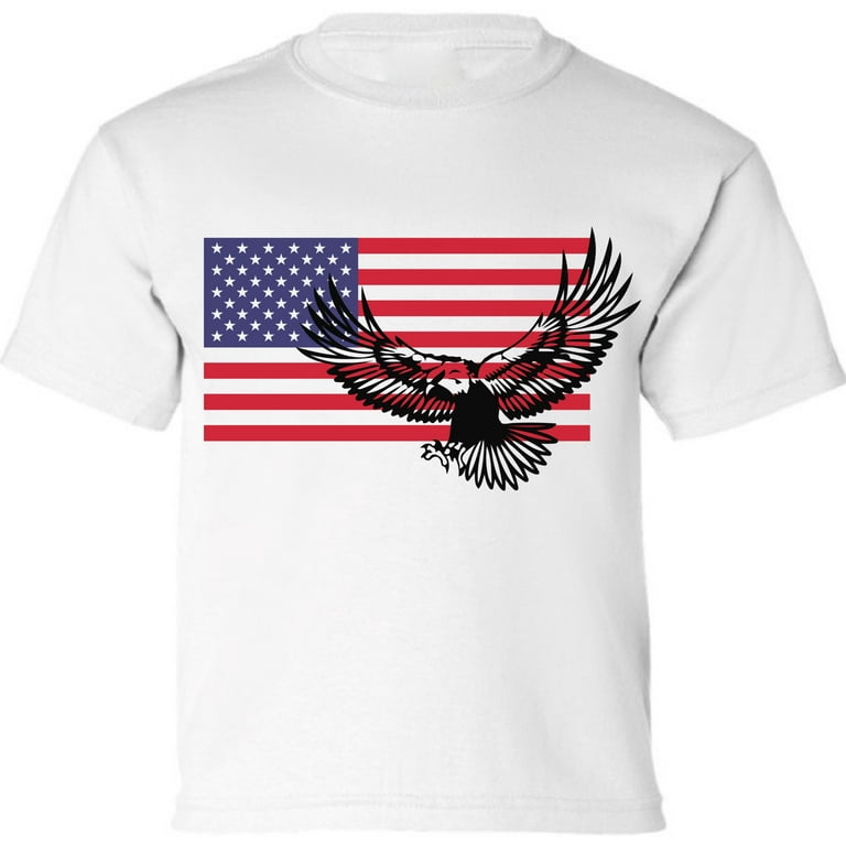 Patriotic Eagle Shirt Toddler Boys Girls USA Tee American Flag