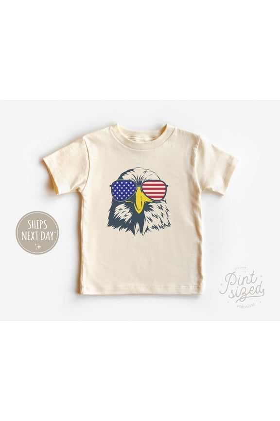 Patriotic Eagle Toddler Shirt - Boys Fourth Of July Shirt - All American Natural Tee - 4Th Of July Kids Shirt, New Born, Baby Shower Gift, New Parents Gift