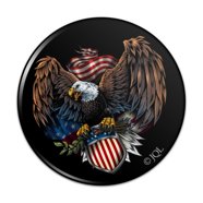 PinMart Patriotic Eagle Lapel Pin - Soaring American Bald Eagle In Bronze/Gold/Nickel - Clutch Back For Jackets & Lanyards