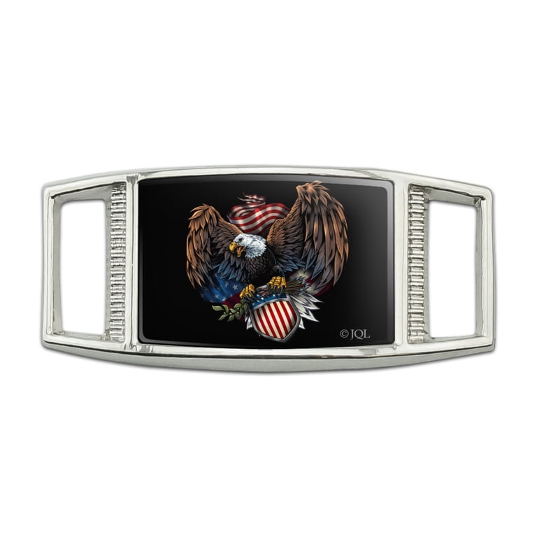 Subdued American USA Flag Black White Rectangle Lapel Pin