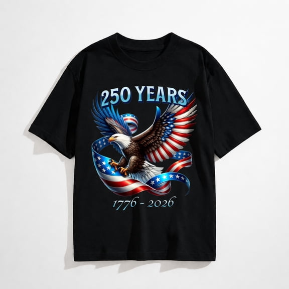Patriotic Eagle and Flag 250 Years 1776-2026 Mens T-Shirt