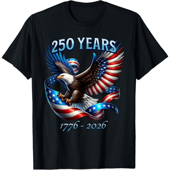 Patriotic Eagle and Flag 250 Years 1776-2026 Mens T-Shirt