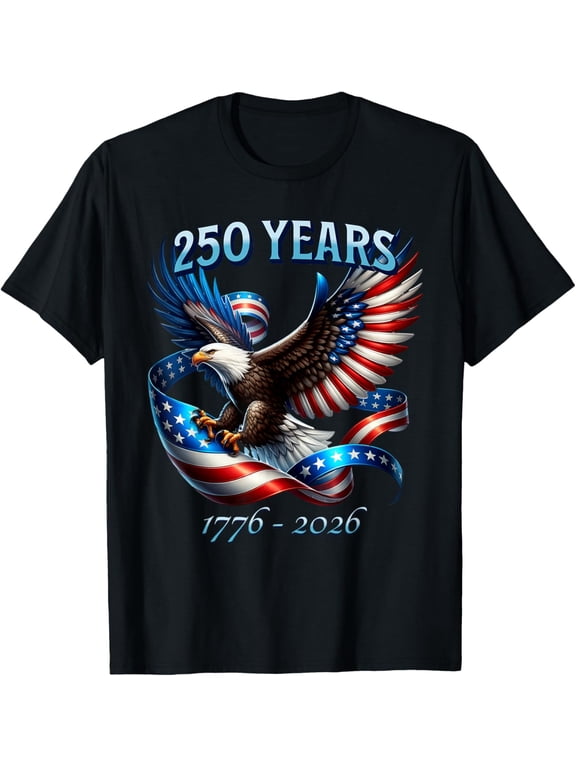 Patriotic Eagle and Flag 250 Years 1776-2026 Mens T-Shirt
