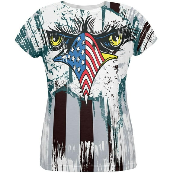 Patriotic Eagle of Philly All Over Womens T Shirt Multi LG