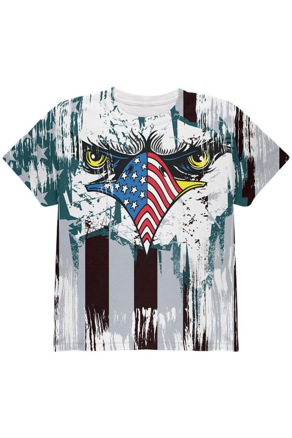 Patriotic Eagle of Philly All Over Youth T Shirt Multi YSM