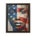 thumbnail image 1 of "Patriotic Essence: A Vibrant Tribute to American Womanhood" - Framed Canvas Wrap, 1 of 2