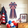 thumbnail image 1 of Patriotic Fabric Bow for Independence Day, Star Spangled Banner Striped Decor for Wreath Wardrobe, Red White Blue Polyester Ornament, 1 of 6