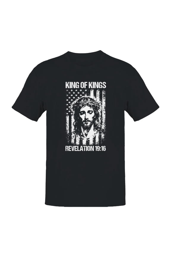 Patriotic Faith King of Kings Men's Black T-shirt