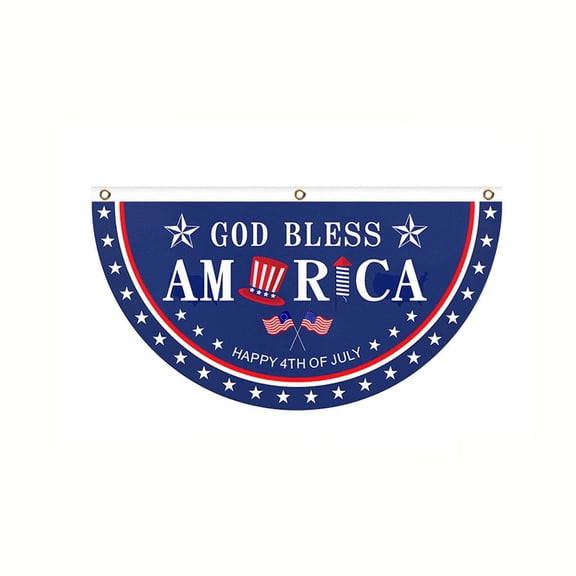 Patriotic Fan Flag Bunting Banner, Weather Resistant Holiday Decoration with Easy Hanging Display and Vibrant USA Theme Design, for Independence Day Porch Deck Parade Party Decor