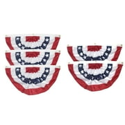 Patriotic Fan Flags 5-Pack - 3ft x 1.5ft Heavy Duty Polyester Bunting for 4th of July, Veterans Day & Political Rallies - Outdoor All Weather American Decor