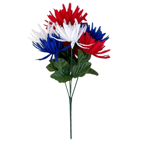Patriotic Faux Floral Bouquet, Red White Blue Artificial Bouquet, Independence Day Fake Flowers, Fourth Of July Floral Arrangement, Patriotic Home Decor Bouquet