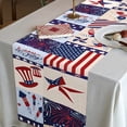 thumbnail image 1 of Patriotic Festival Celebration Table Runner,American Stripe Stars Flag Patchwork Pinwheel Decor,Linen Red White and Blue Table Runners, 1 of 5