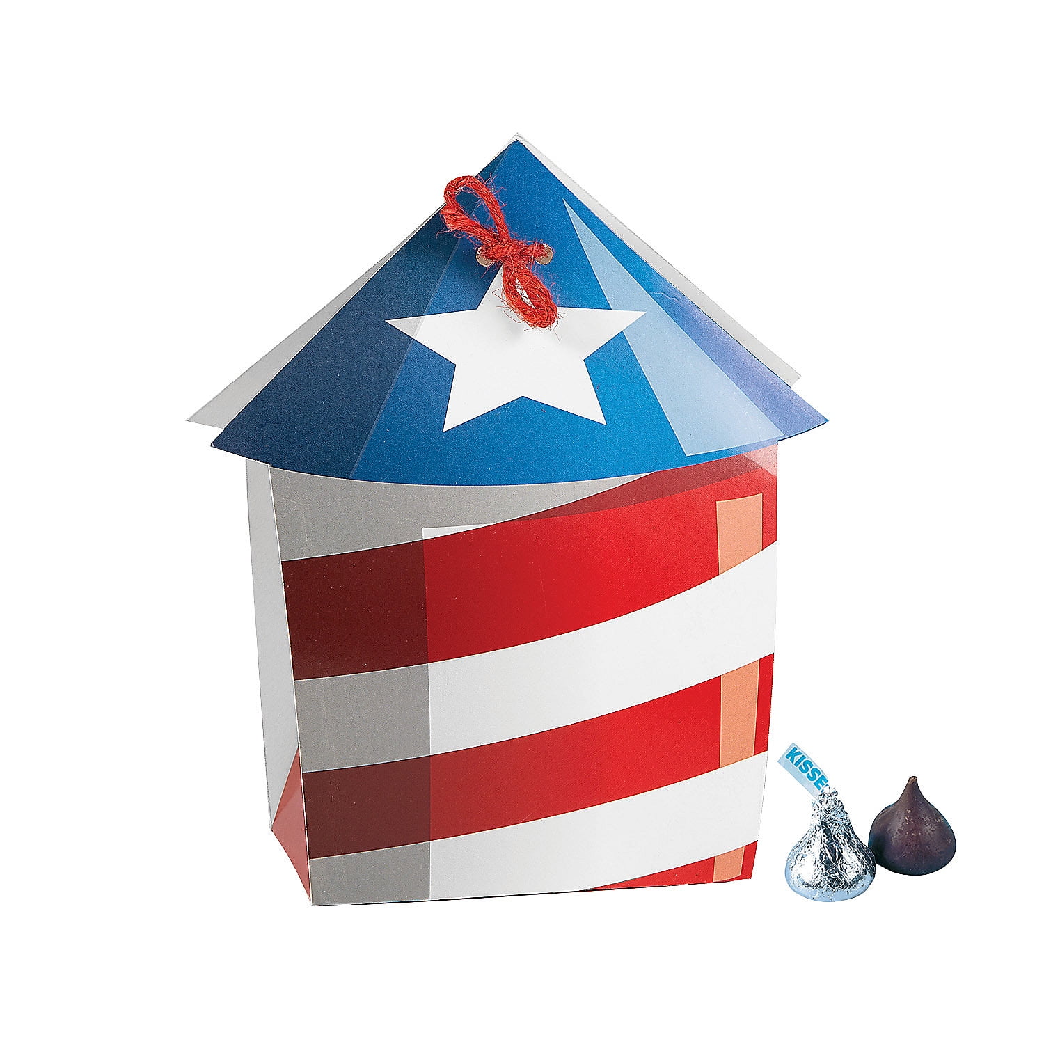 Patriotic Firework Favor Boxes, Fourth of July, Party Supplies, 12 Pieces