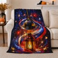 thumbnail image 1 of Patriotic Fireworks Night Firefighter Helmet, Festive Celestial Scene, Warm Flannel Blanket for Home Library and Reading Nook, Celestial Art Lovers Appreciation Gift, Celestial Home Decor, 1 of 9