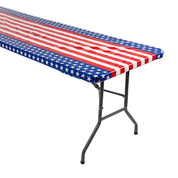Patriotic Fitted Rectangle Plastic Tablecloth