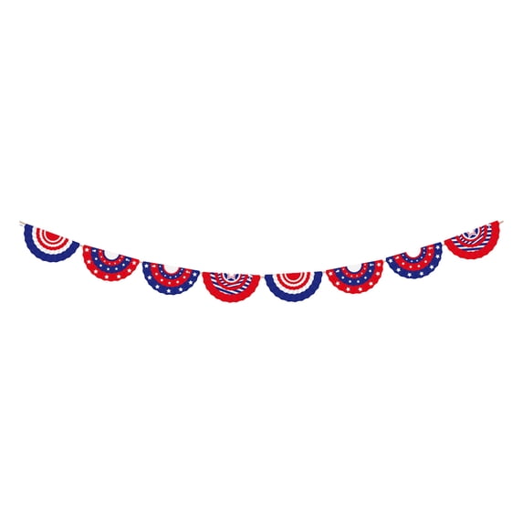 Patriotic Flag Bunting Fabric Hanging Decoration, Patriotic Garland for 4Th of July Party Supplies