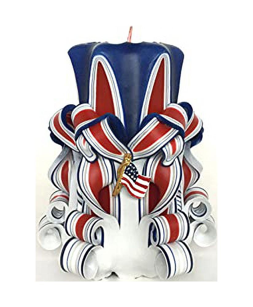 Patriotic Flag Carved Pillar Candle - Walmart.com