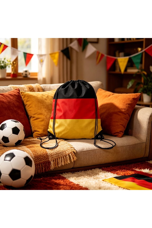 Patriotic Flag Drawstring Bag, Soccer Sports Sackpack, Lightweight Foldable Pouch, Casual Storage Backpack for Game Outdoor Daily Use