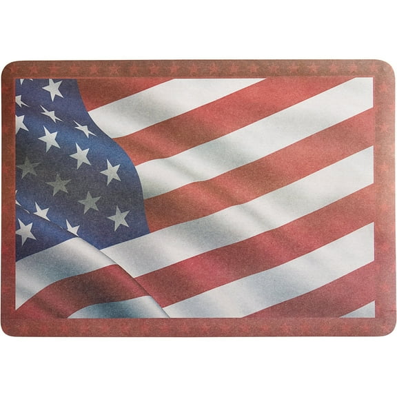 Patriotic Flag Paper Placemat - 13 1/4in. x 9 3/8in. - 25 Pack (500pmusflag)