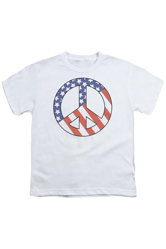 Patriotic Flagged Peace Sign Stars&Stripes Funny Humorous Saying Big Boys Tee
