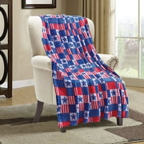 Patriotic Flannel Throw Blanket - Lightweight USA Flag Design for Independence Day, Camping & Sofa (27.5"x39.3", Multicolor)​