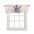 thumbnail image 1 of Patriotic Floral Linen Curtain Valance for Bedroom/Bathroom/Kitchen/Living/Dining Room Window,Red Blue Stripes Stars Flag 4th of July Pocket Topper Drapes Decorative Cafe Drapery Panel 60"x18", 1 of 6