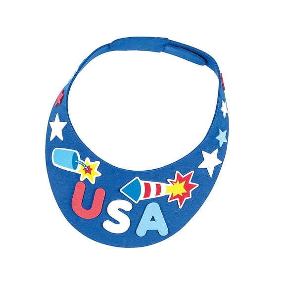 Patriotic Foam Visor Craft Kit, Makes 12, Craft Kits, Fourth of July, 12 Pieces