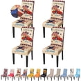 thumbnail image 1 of Patriotic Ford Chair Covers for Dining Room Set of 4, High Stretch Removable Washable Parsons Chair Slipcover for Home Party Hotel Wedding Ceremony (Red Truck with Flag,4PCS), 1 of 6