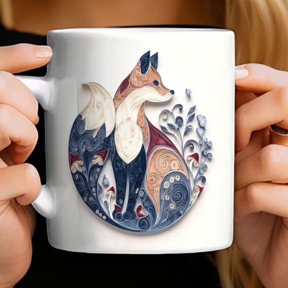 Patriotic Fox Portrait Mug | Ceramic Coffee, fourth of july, independence day, 250th anniversary USA